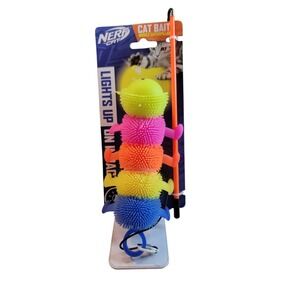 Nerf Cat Bait Wiggle Caterpillar Cat Toy Wand Multicolor Lights up nteractive